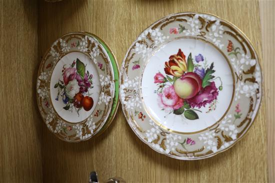 A small collection of decorative floral painted dessert dishes